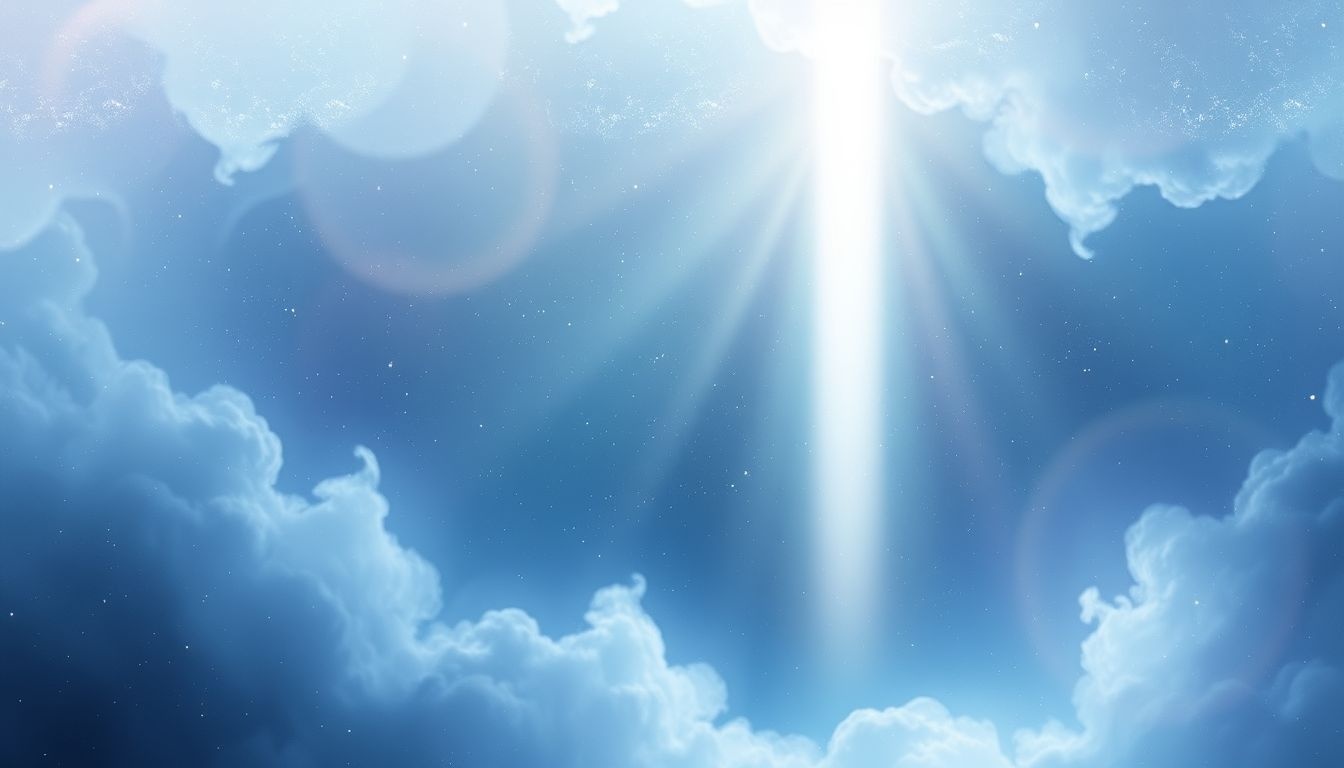 La colonne blanche symbolise la pureté sacrée et l'élévation spirituelle.