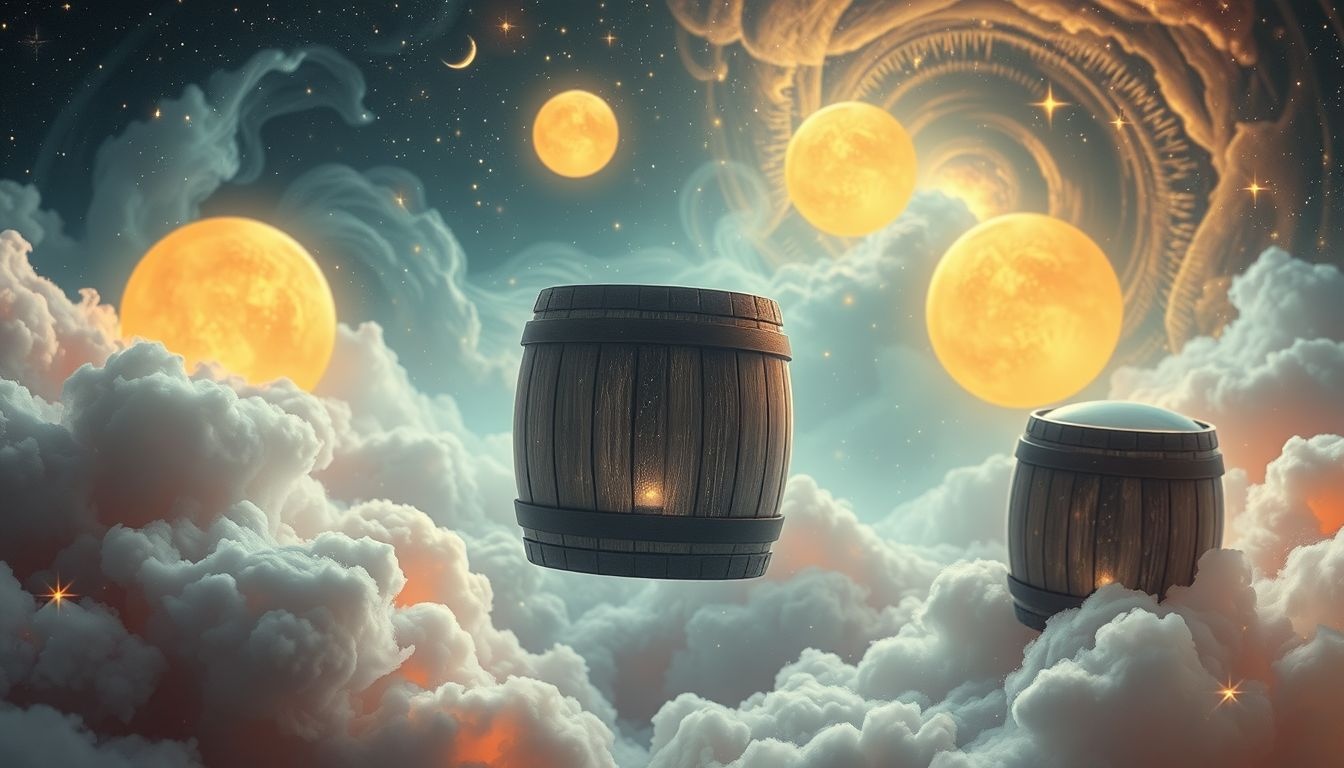 Les tonneaux en rêve symbolisent souvent l'abondance cachée.