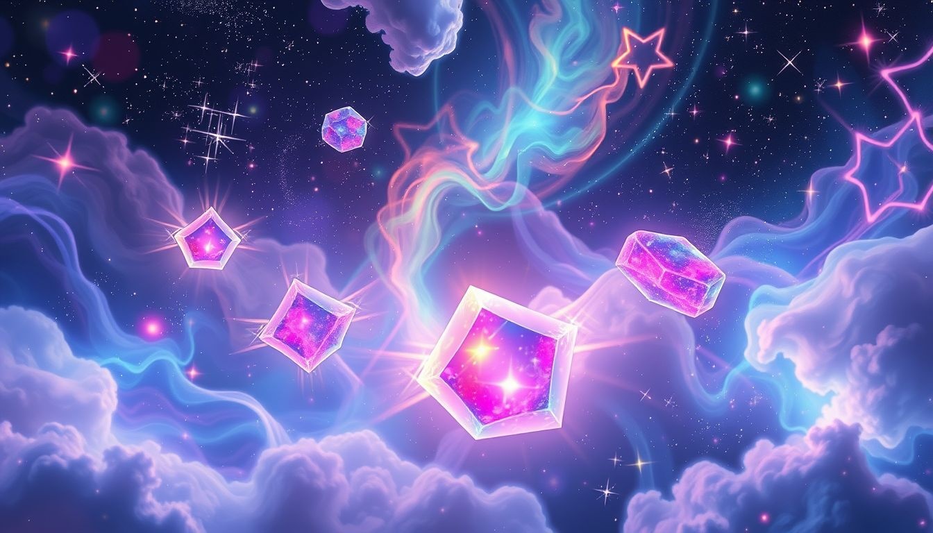 Les hologrammes colorés symbolisent la créativité et l’épanouissement personnel.
