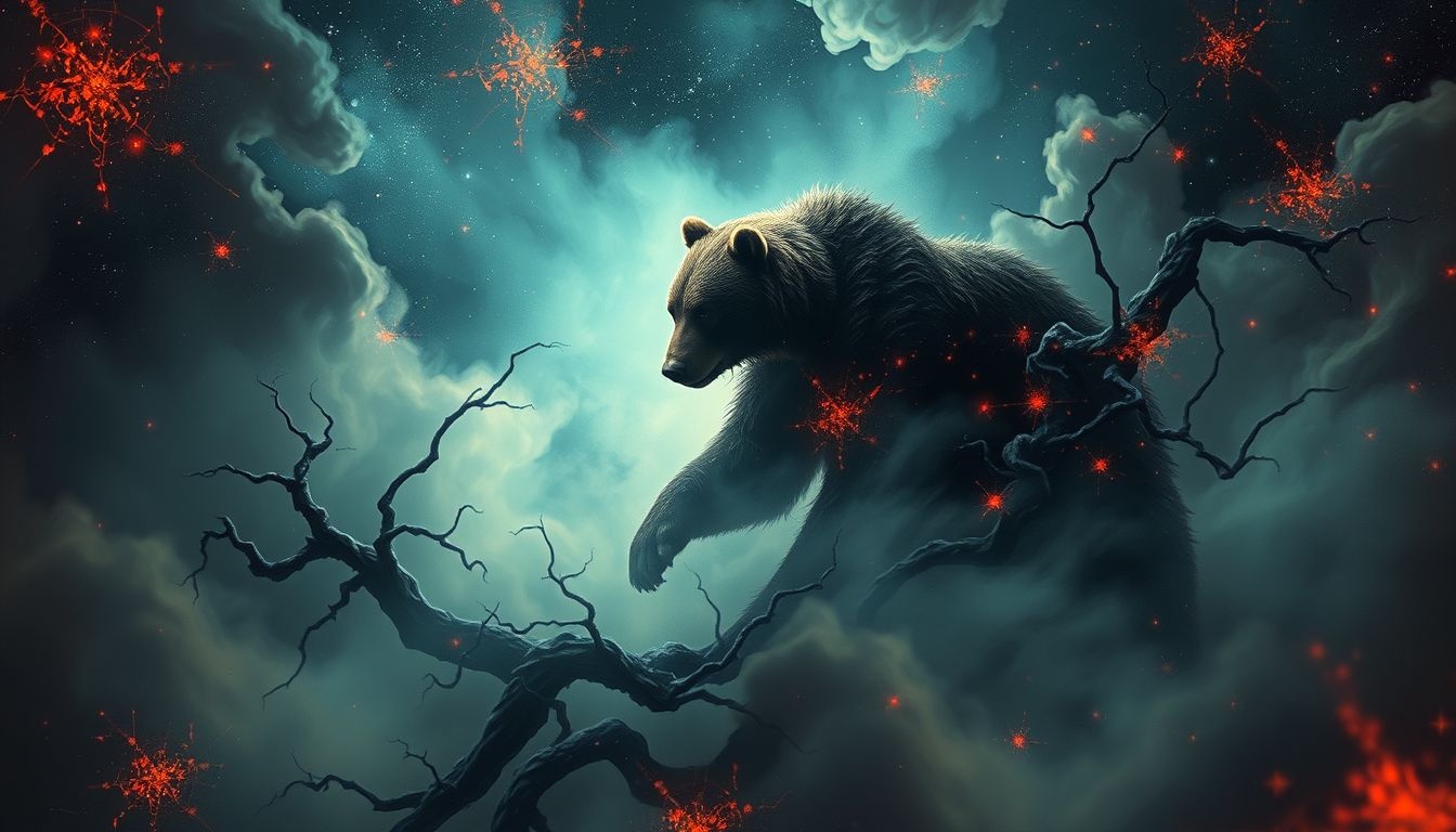 L'ours brun agressif symbolise souvent des conflits intérieurs intenses.