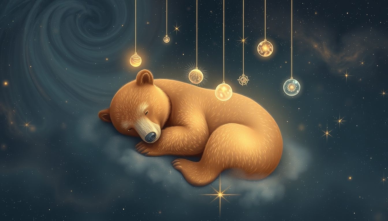 L'ours brun endormi symbolise un puissant potentiel mental en sommeil.