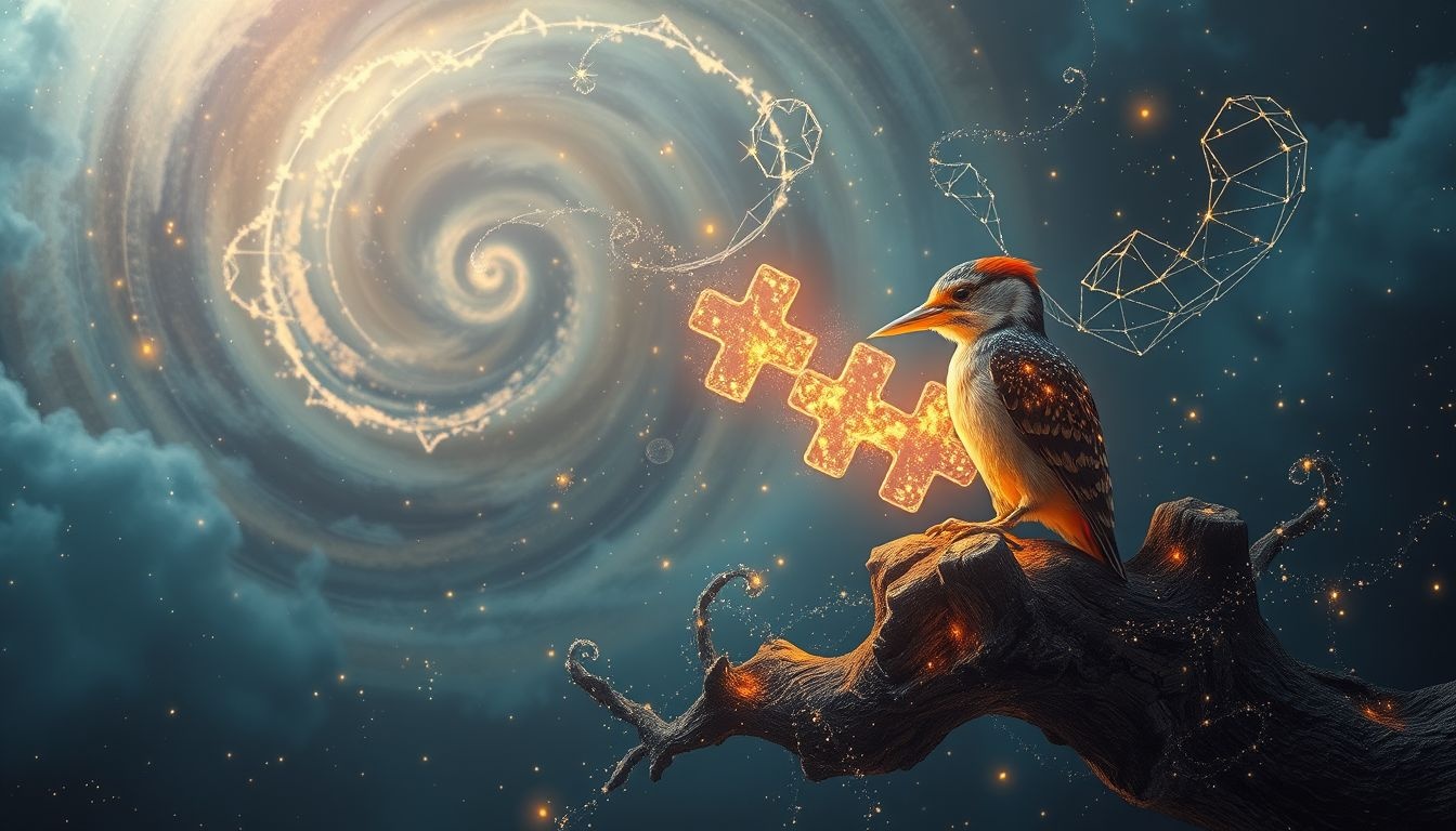 Le pic-vert symbolise persévérance et créativité face aux défis.