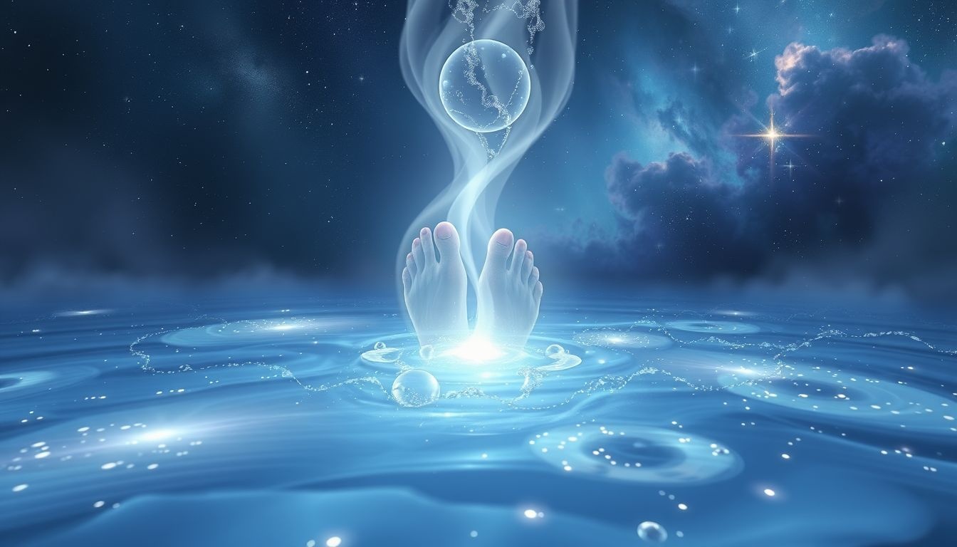 Rêver d’un bain de pieds propre symbolise un renouveau apaisant.