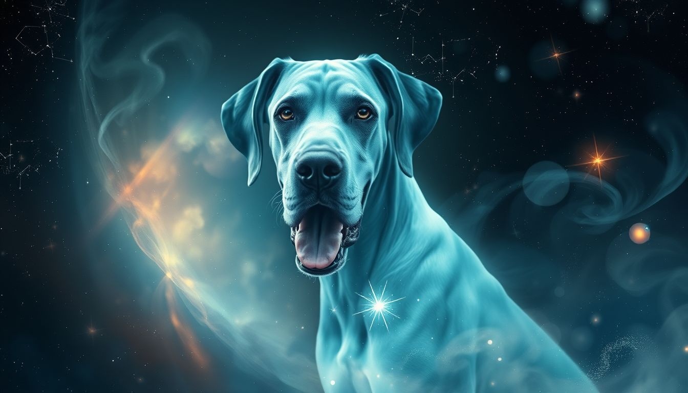 Rêver d’un dogue allemand souriant symbolise confiance et protection chaleureuse.