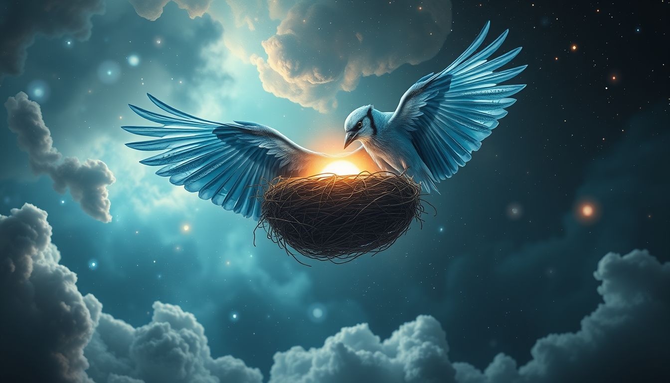 Le geai agressif symbolise la défense acharnée de son territoire.