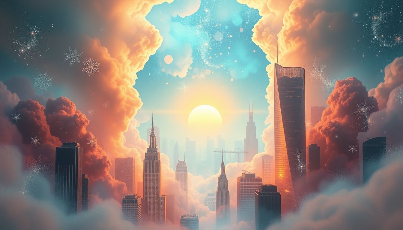 Rêver d’un lever de soleil en ville symbolise renouveau et avenir prometteur.