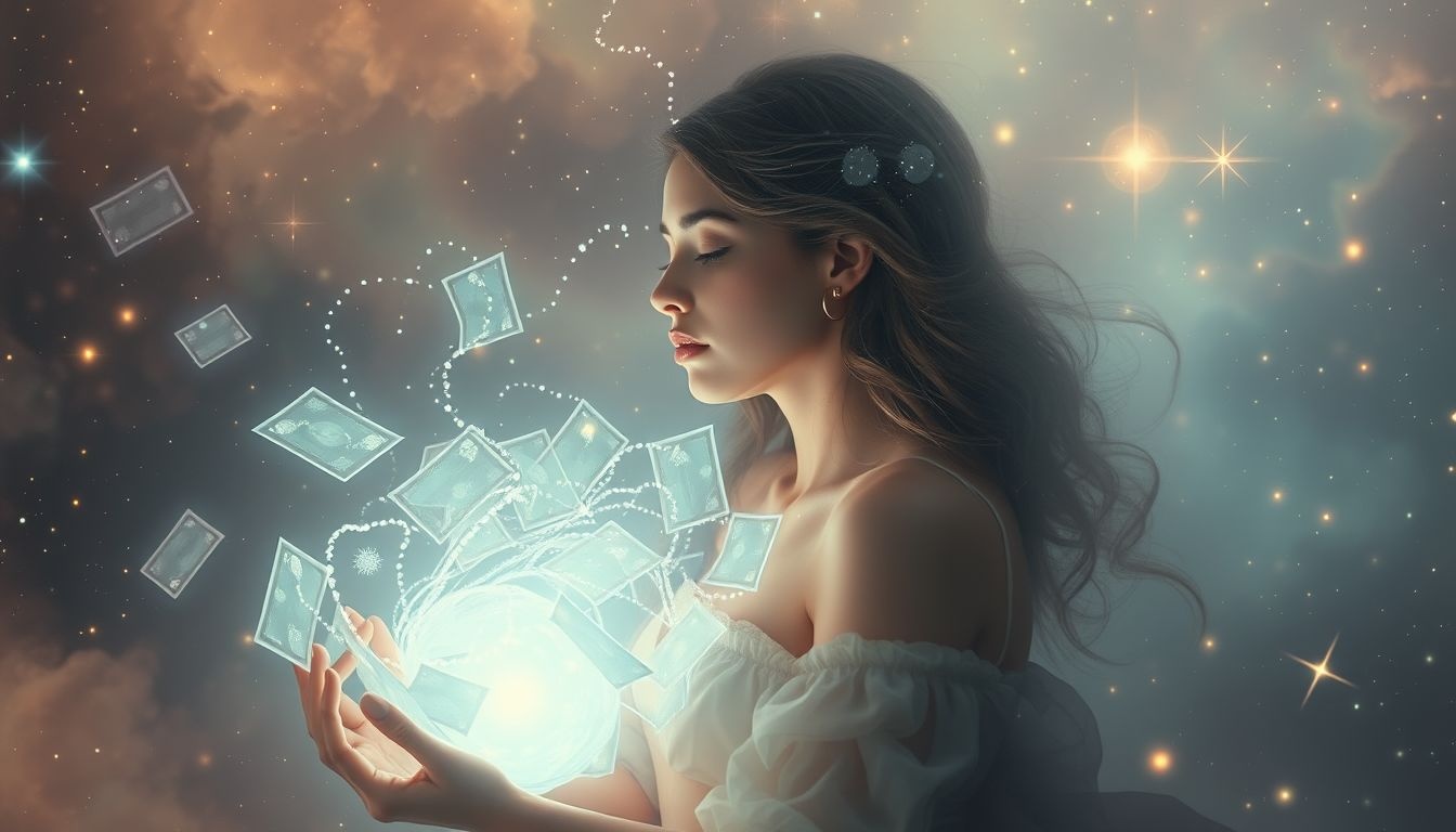 Rêver d'une cartomancienne révèle souvent vos doutes intérieurs profonds.