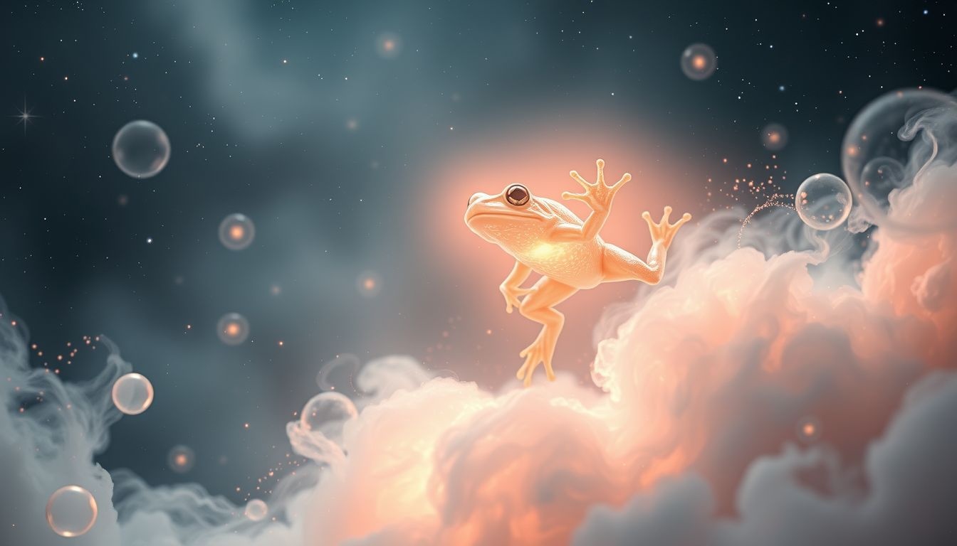 Rêver d'une grenouille sautante symbolise des opportunités imminentes.