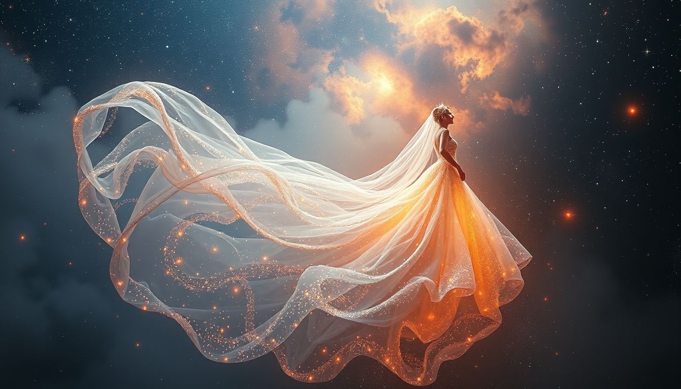 Rêver d'une robe sans fin symbolise un amour éternel et infini.