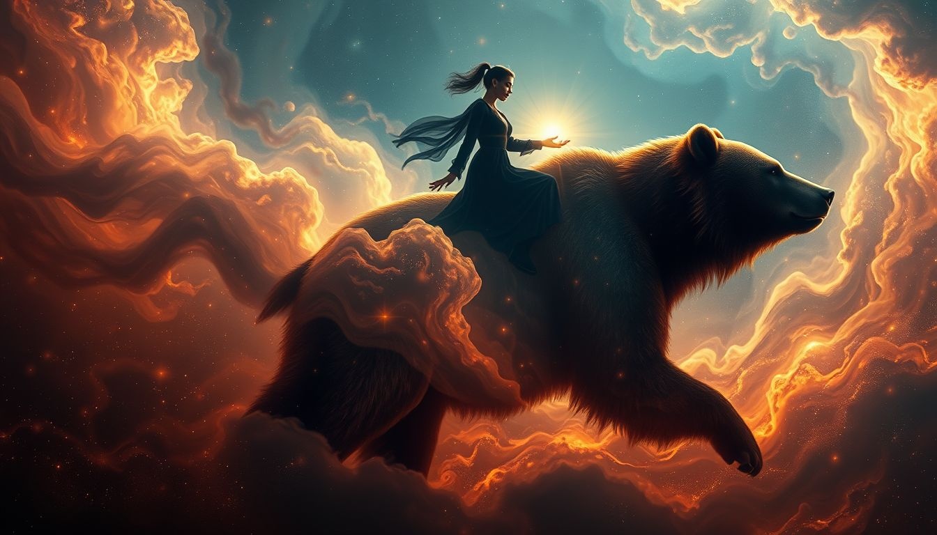 Rêver d'ours brun symbolise contrôle puissant et maîtrise intérieure.