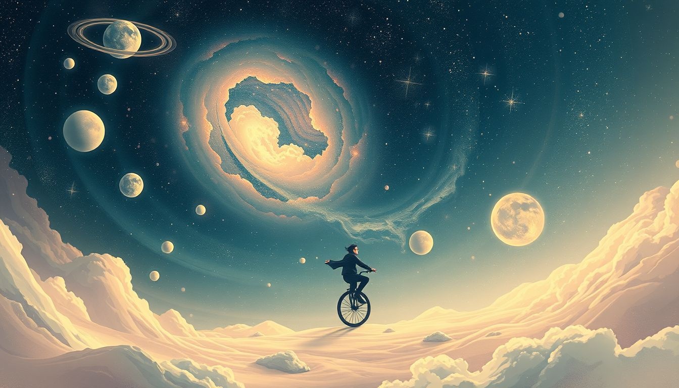 Rêver de monocycle en site insolite symbolise curiosité et audace.