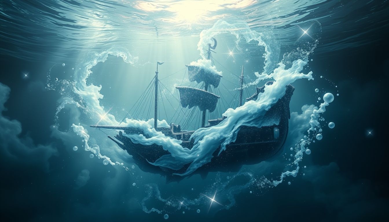 Nager autour d'une épave symbolise une quête émotionnelle profonde.