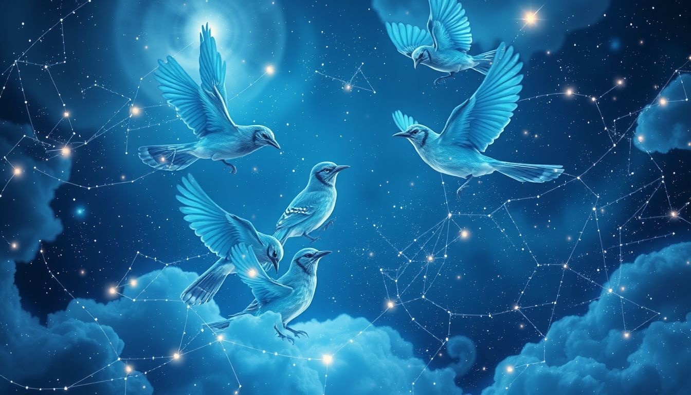 Rêver de plusieurs geais symbolise échanges sociaux dynamiques et complicité.