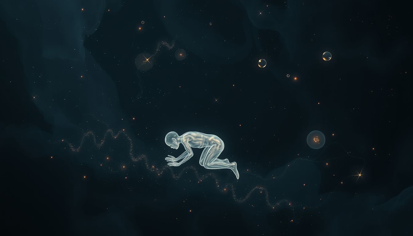 Rêver de ramper dans l'obscurité symbolise souvent la peur intérieure.
