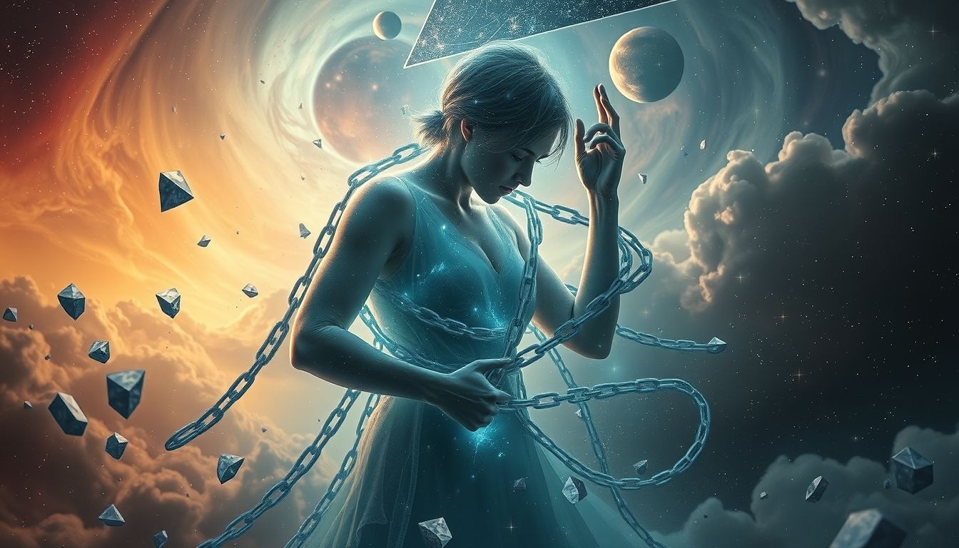 Rêver de chaînes symbolise souvent une lutte intérieure pour la liberté.