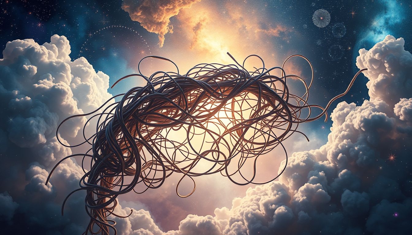 Rêver de spaghettis symbolise souvent l'esprit embrouillé et complexe.
