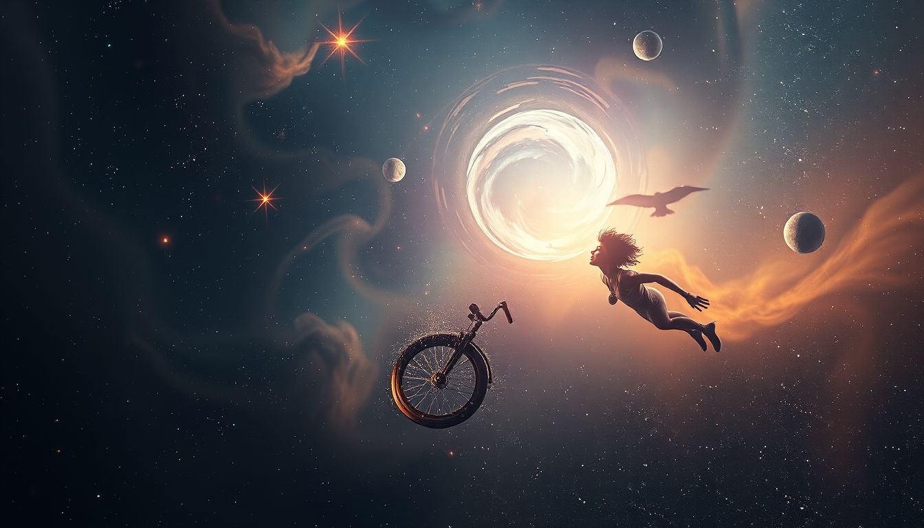 Tomber d’un monocycle symbolise la peur de perdre contrôle.