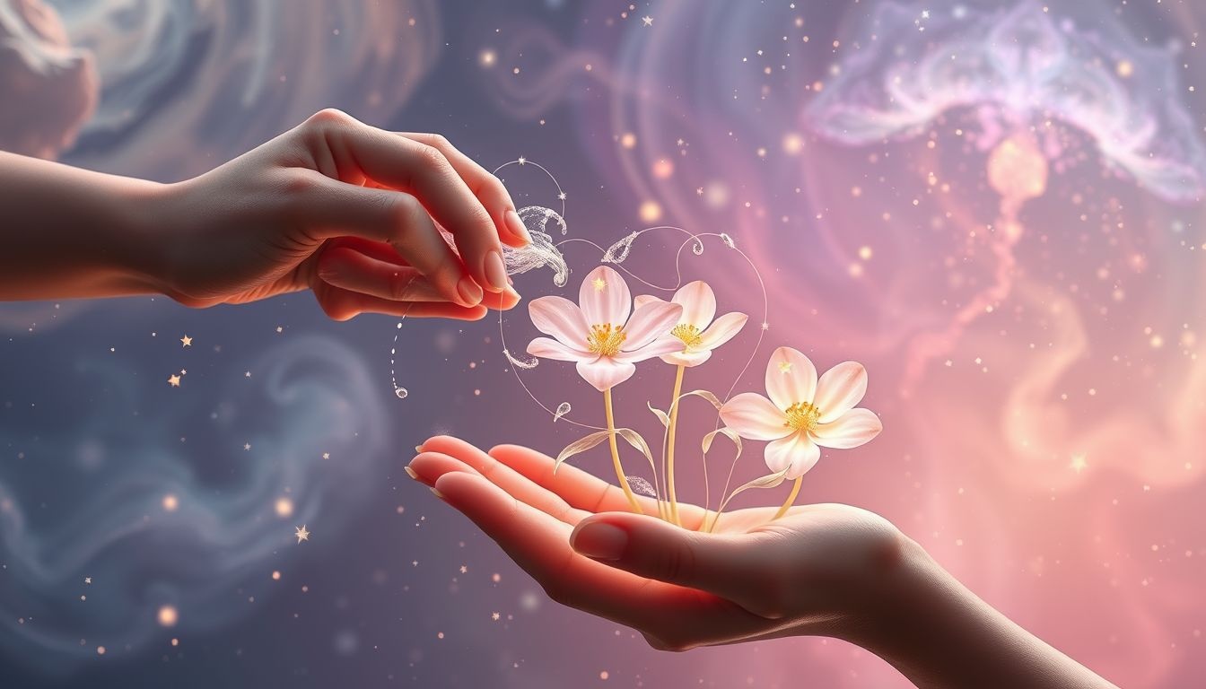 Un fleuriste arrose ses fleurs, symbolisant soins et croissance relationnelle.