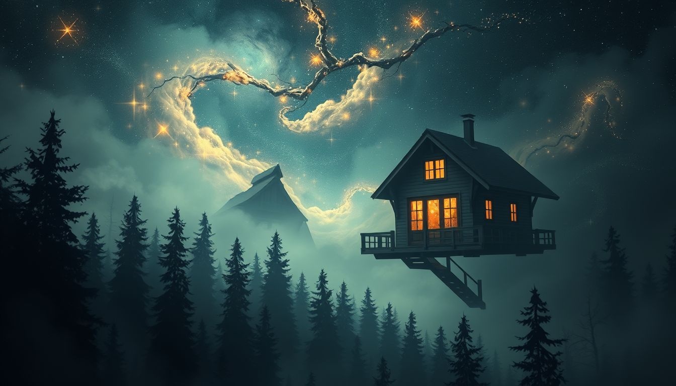 Un chalet près d'une forêt révèle un lien profond avec la nature.