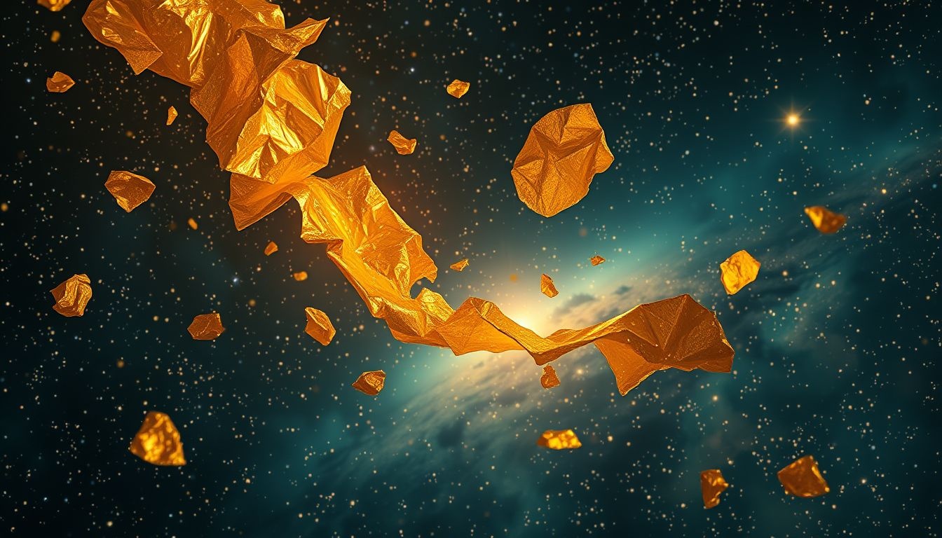 La laque dorée qui s'écaille symbolise la perte d'illusions.