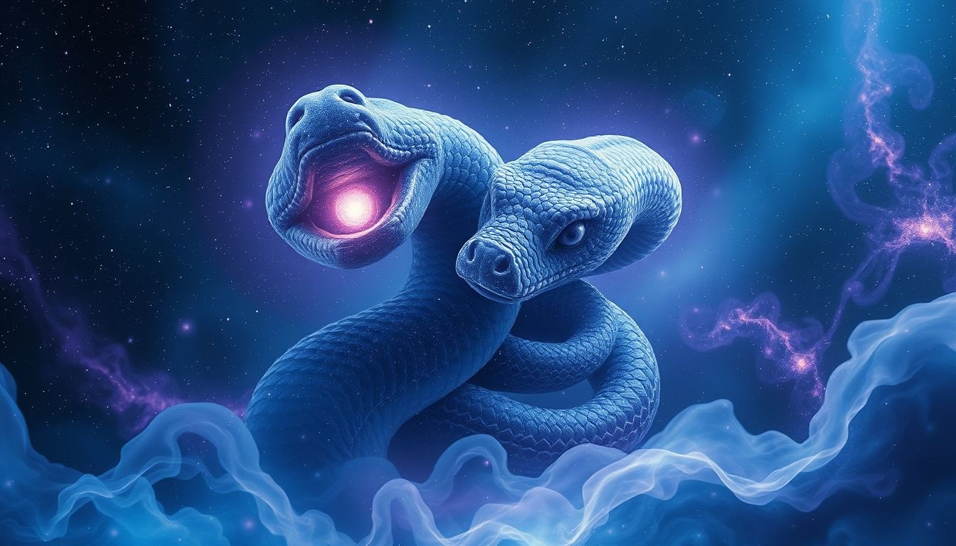 Un serpent à deux têtes symbolise souvent un double complot imminent.