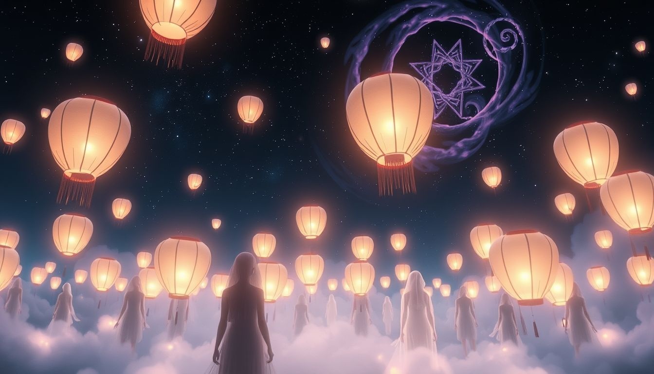 Voir des personnages avec lanternes symbolise guidance et espoir partagé.
