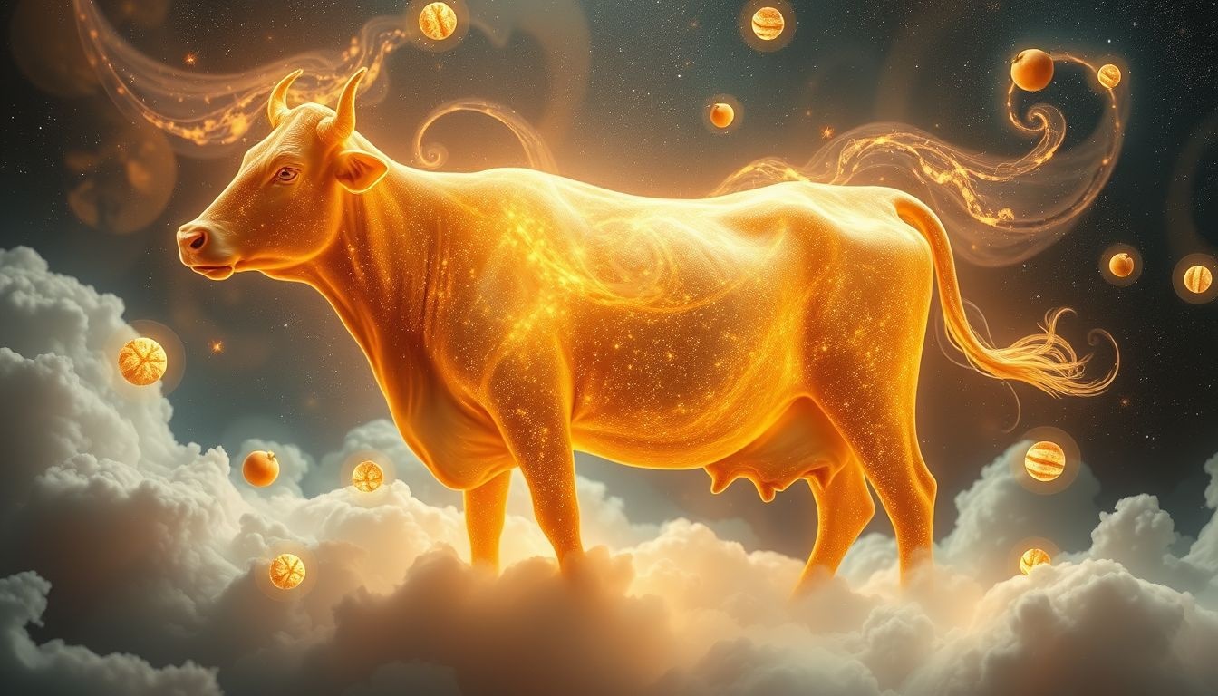 La vache symbolise souvent richesse, abondance et fertilité dans les rêves.