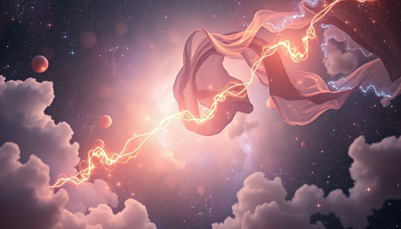 Le fil symbolise le lien entre imagination et expression personnelle intense.
