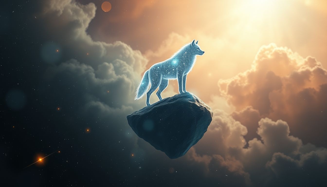 Le loup symbolise l’intuition profonde et l’indépendance sauvage.