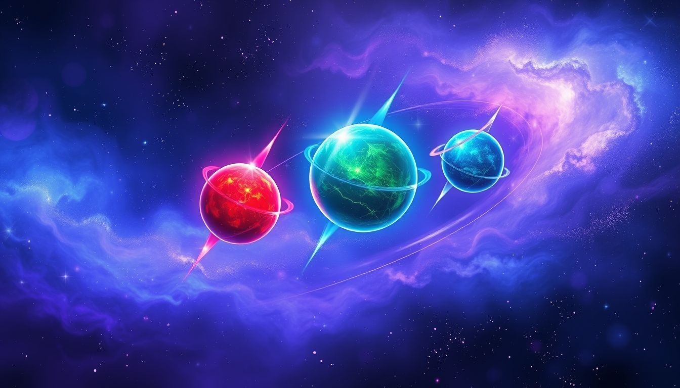 Les couleurs des quarks reflètent l’harmonie des rêves cosmiques.