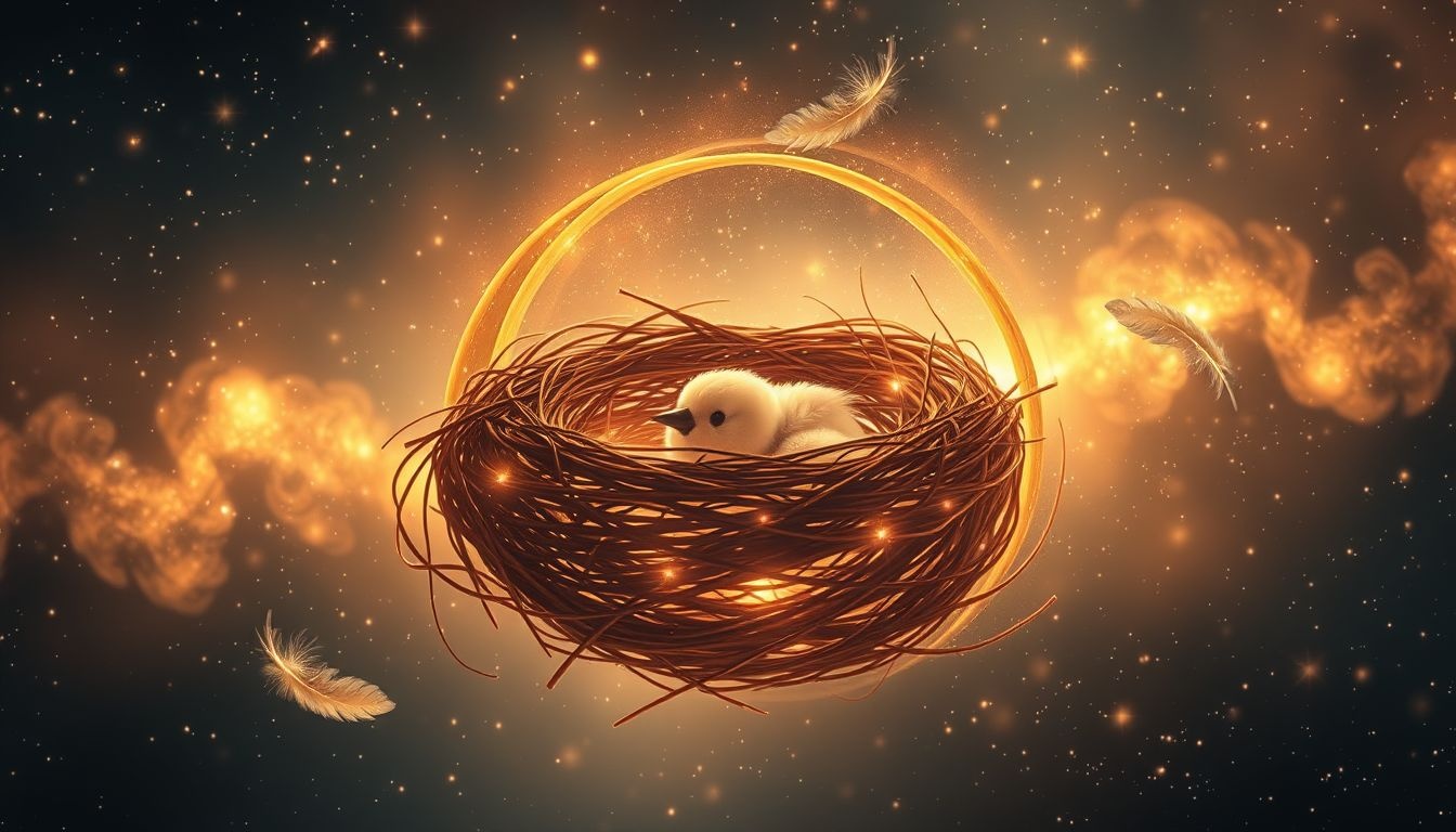 Un nid symbolise la sécurité et la chaleur du foyer familial.