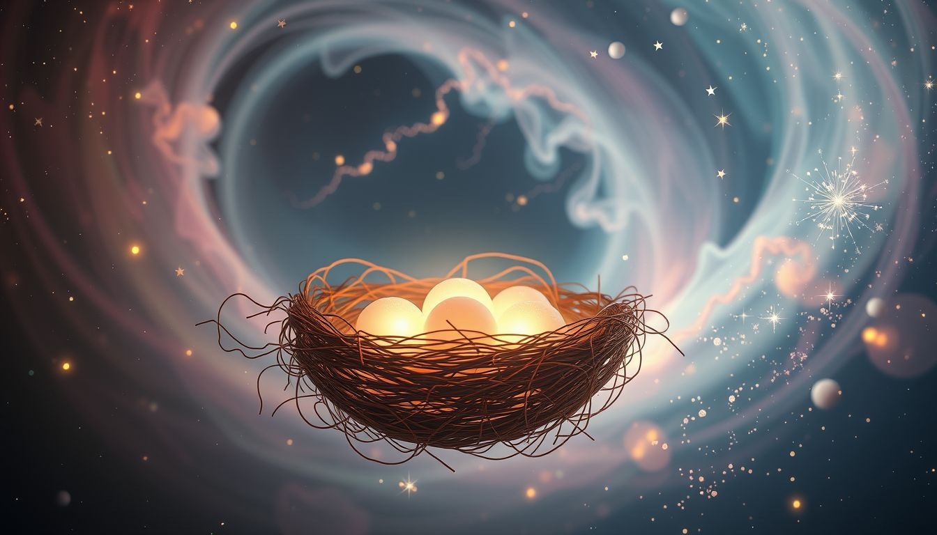 Un nid plein d'œufs symbolise la naissance de nouveaux projets prometteurs.