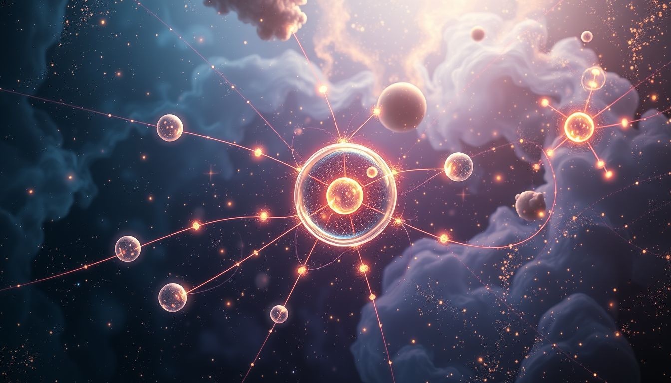 Rêver d'hadrons symbolise l'équilibre fragile de l'univers subatomique.
