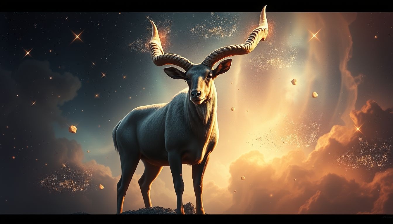 Le chamois aux cornes imposantes symbolise pouvoir et protection autoritaire.
