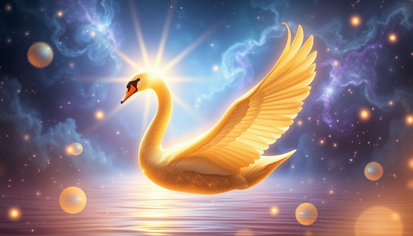 Rêver d’un cygne doré symbolise prospérité et succès intérieur.