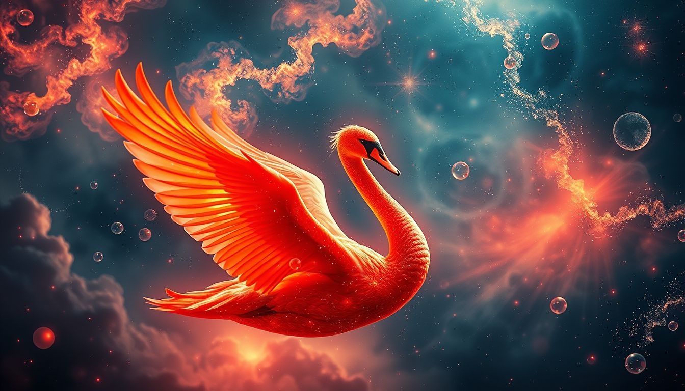 Rêver d’un cygne rouge symbolise une passion intense et une transformation profonde.