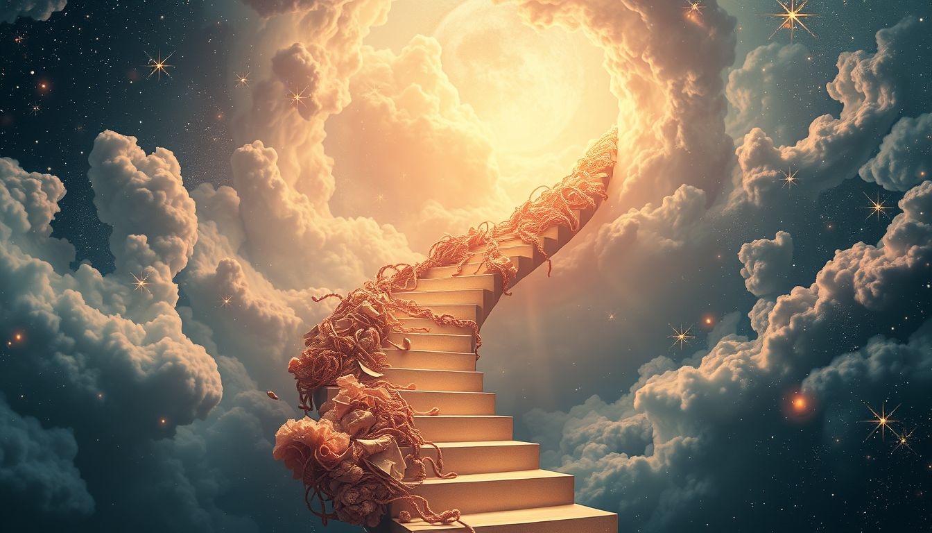 Rêver d'un escalier encombré révèle un besoin urgent de clarté mentale.