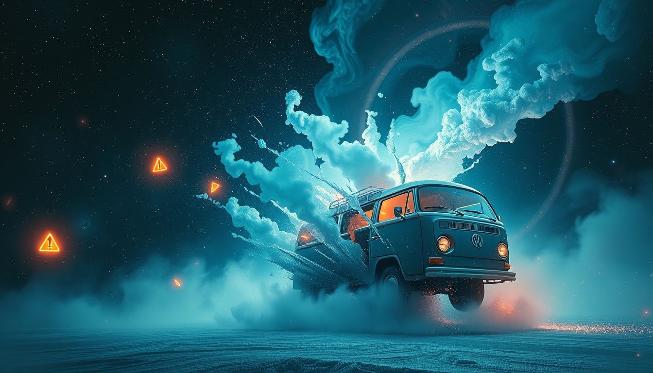 Rêver d’un fourgon accidenté symbolise perte de contrôle imminente.