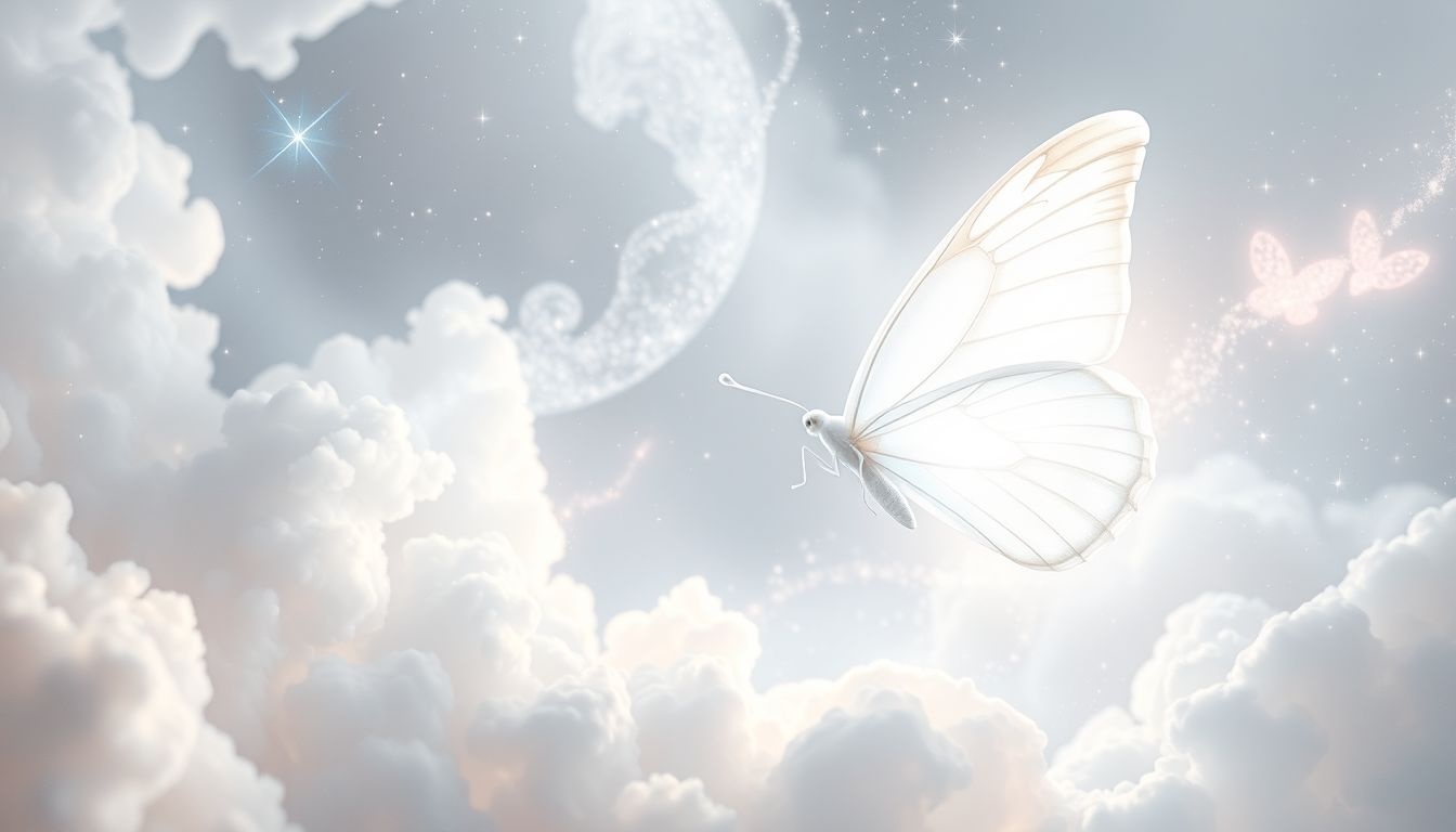 Rêver d’un papillon blanc symbolise souvent un renouveau spirituel pur.