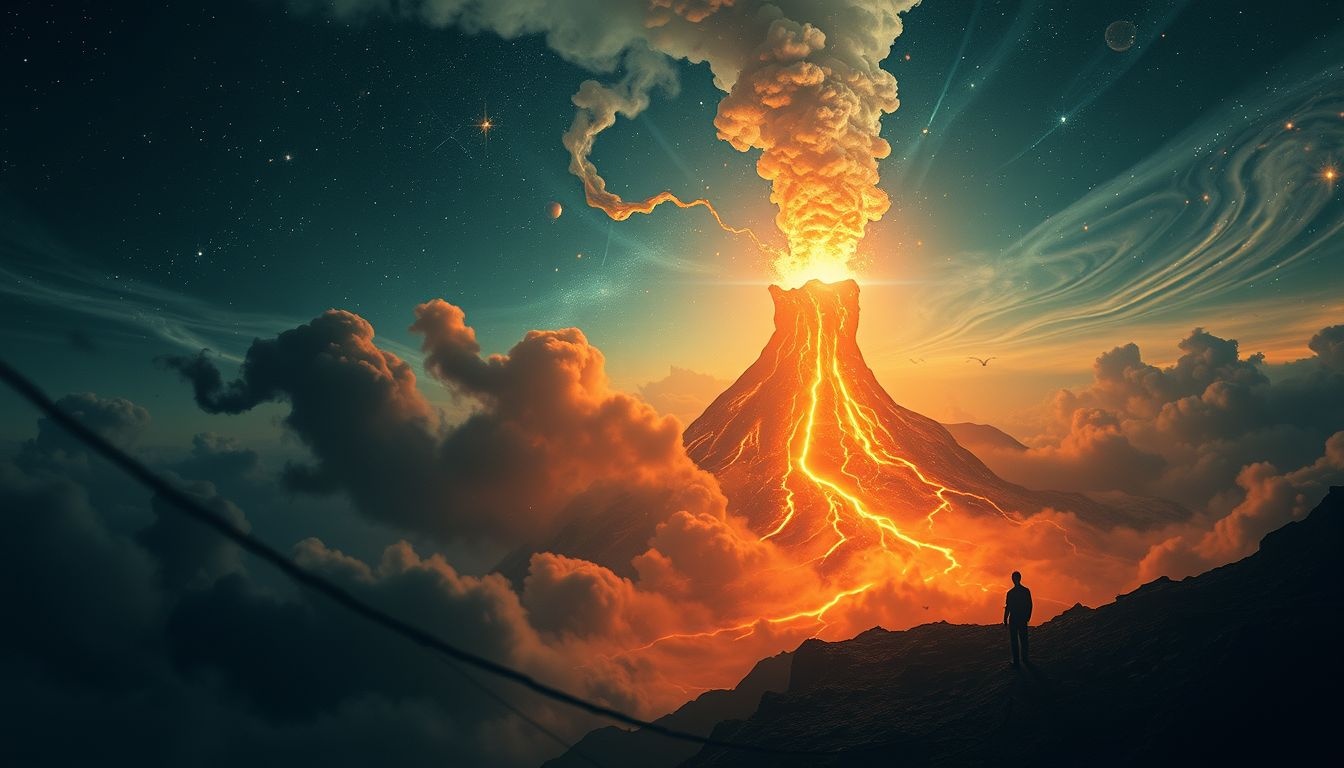 Rêver d’un volcan symbolise souvent une colère ou passion refoulée.