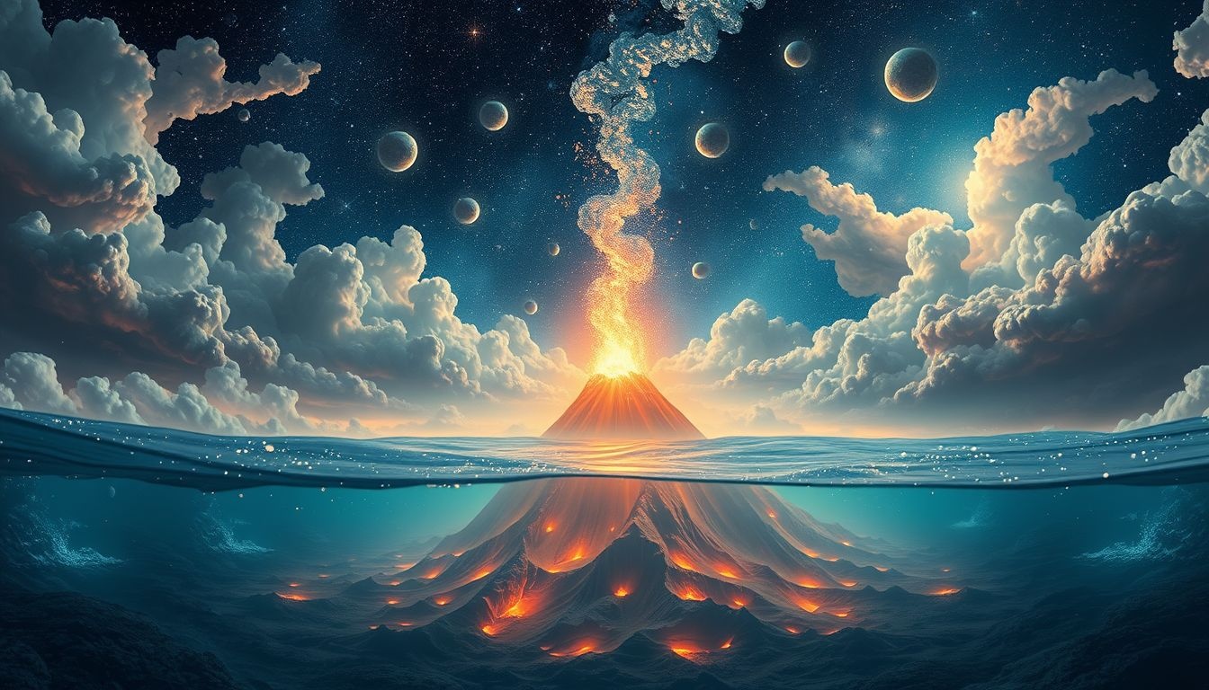 Rêver d’un volcan sous-marin symbolise des émotions refoulées puissantes.