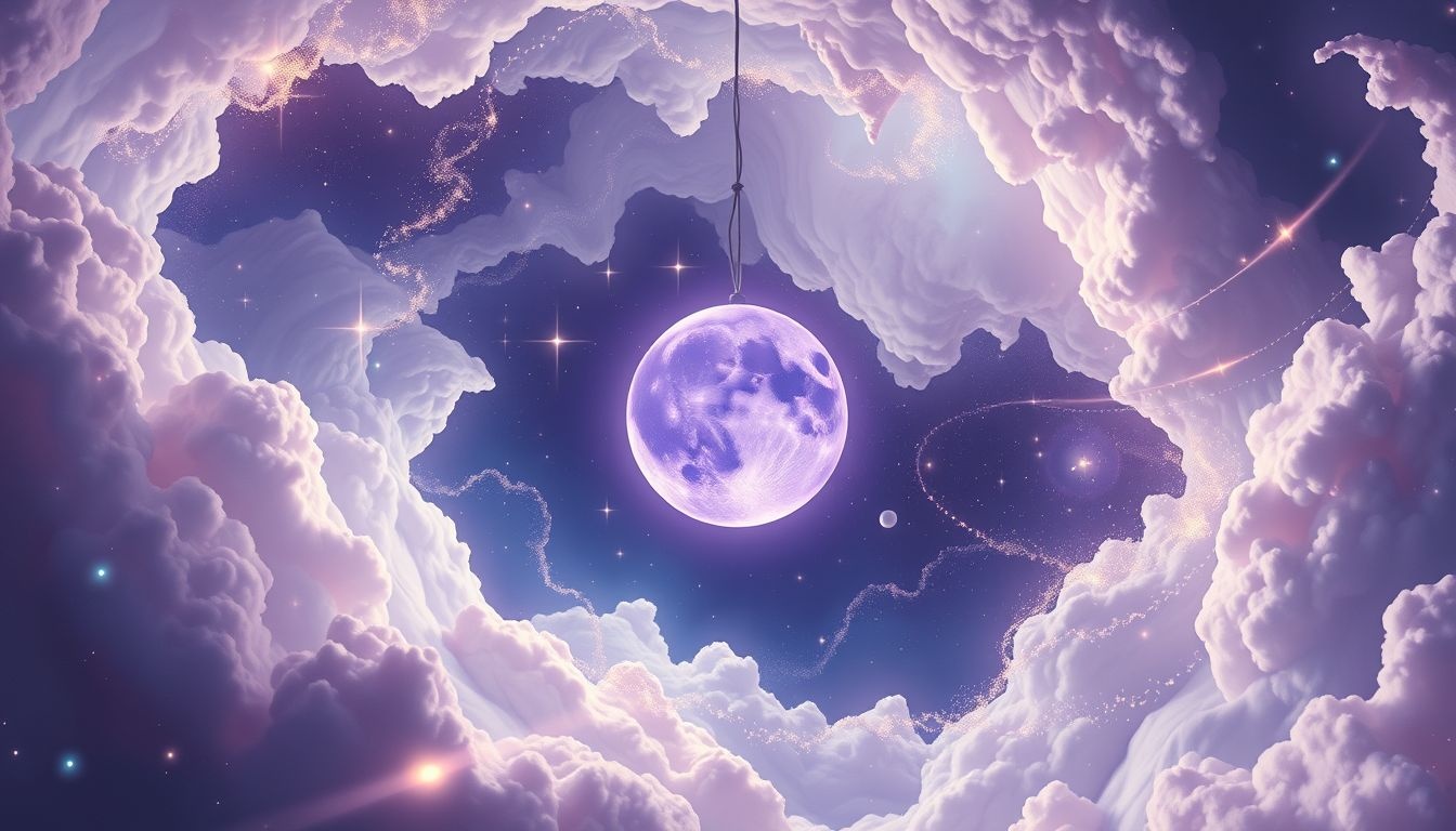Rêver d'une pierre de lune violette symbolise l'intuition profonde.
