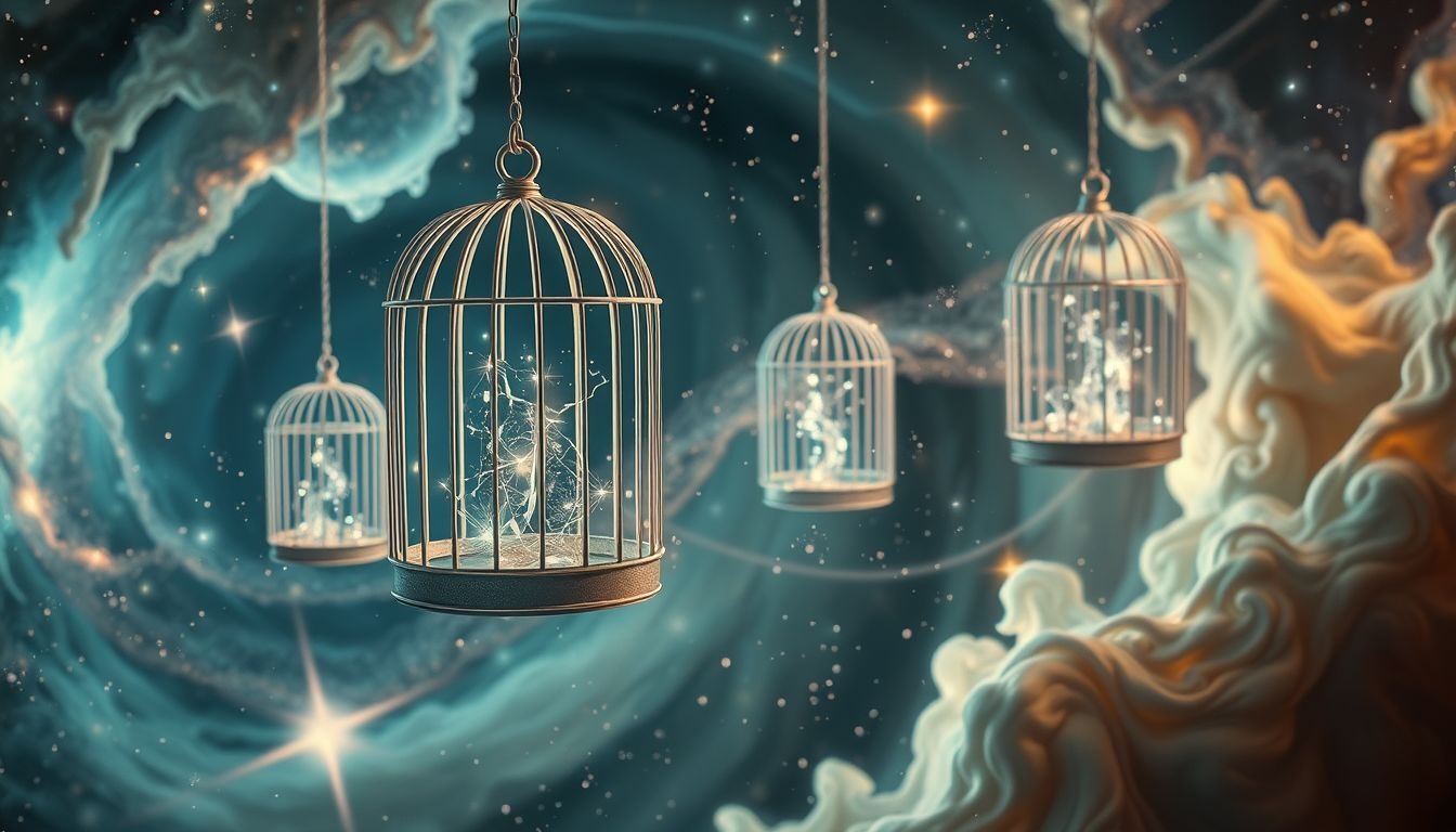 Rêver d'une prison volante symbolise des idées bloquées en mouvement.