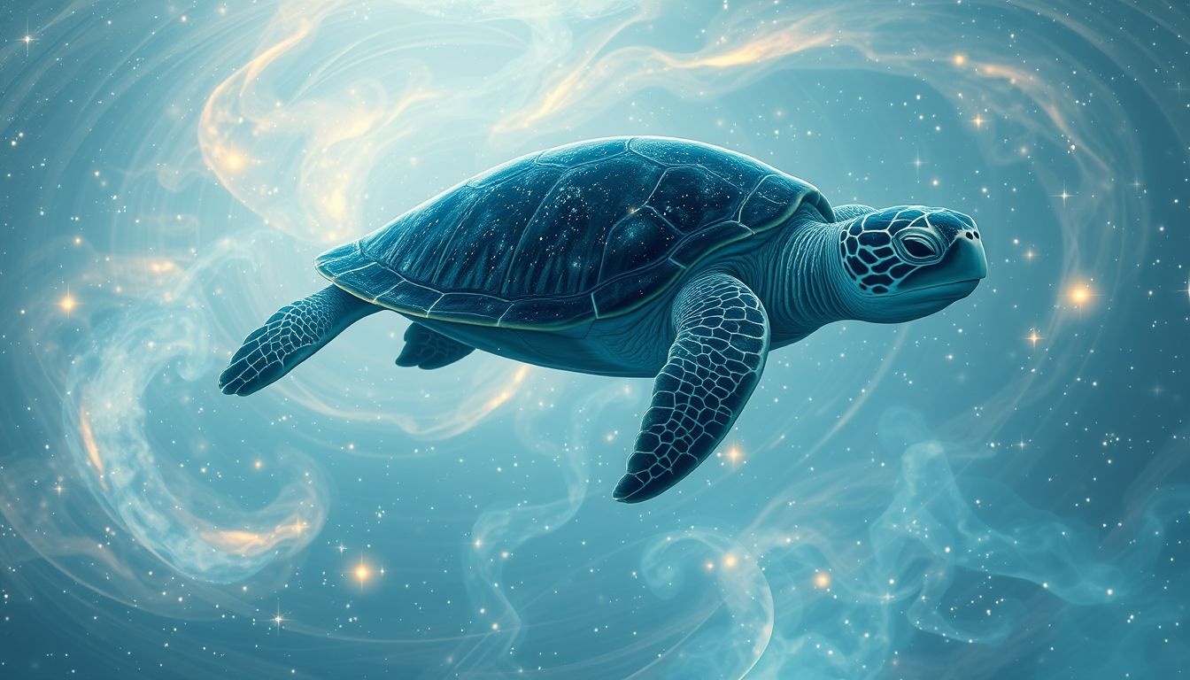 Rêver d’une tortue nageant symbolise la sagesse en mouvement fluide.