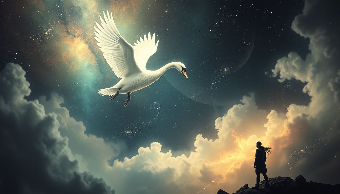 Rêver de chasser un cygne symbolise une quête d'idéal insaisissable.