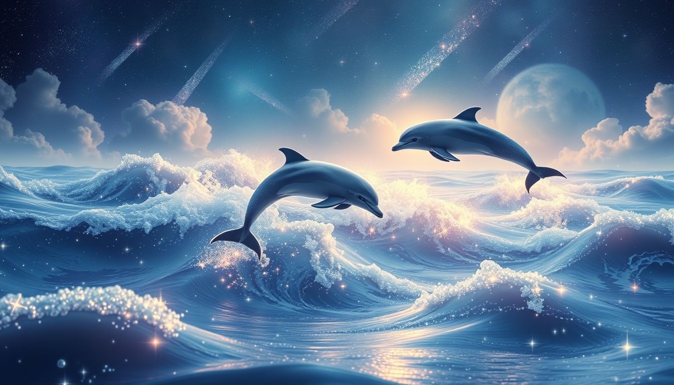 Rêver de dauphins symbolise joie, communication et guérison profonde.