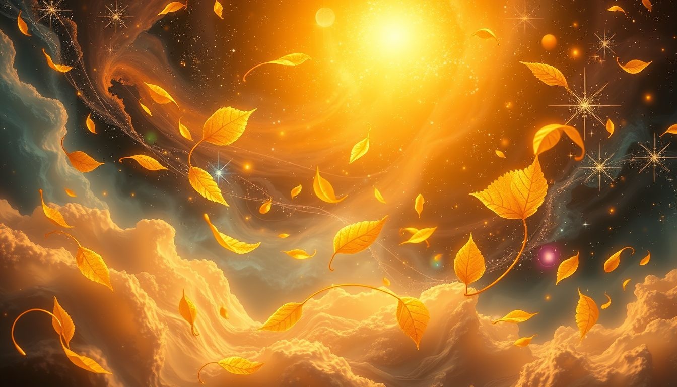 Rêver de feuilles d’or symbolise réussite, richesse et abondance future.