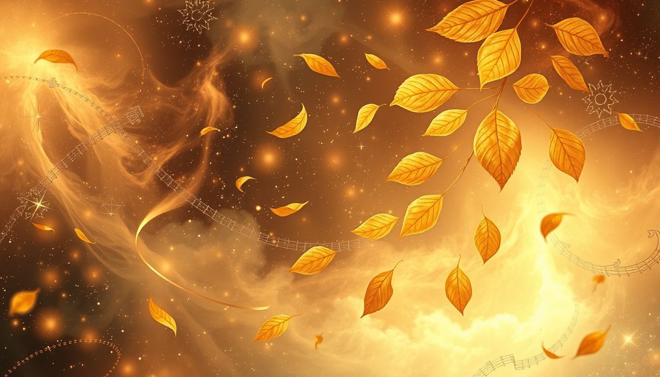 Les feuilles d'or symbolisent richesse et prestige dans les traditions anciennes.