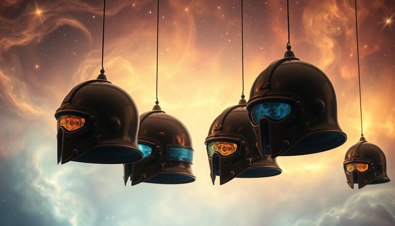 Rêver de casques d'acier symbolise force et préparation mentale.