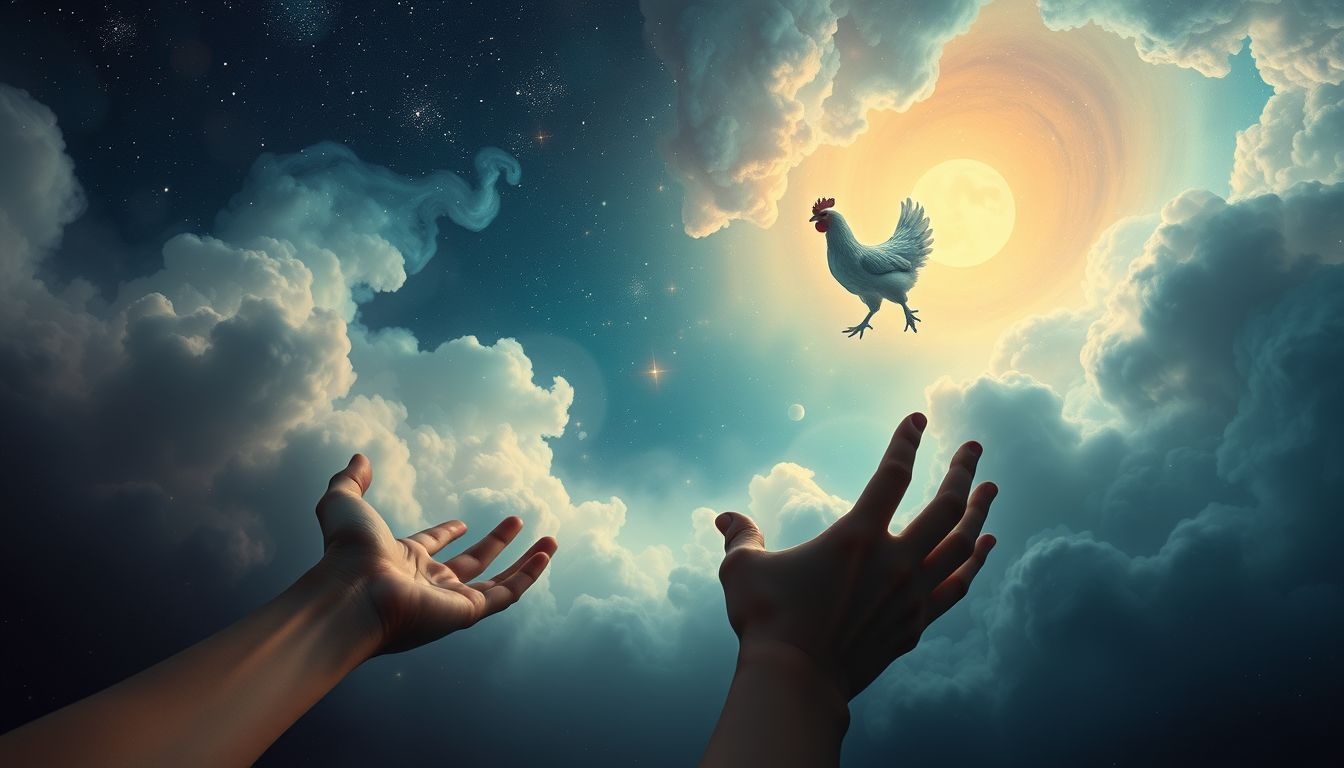 Rêver de courir après un poulet symbolise des objectifs insaisissables.